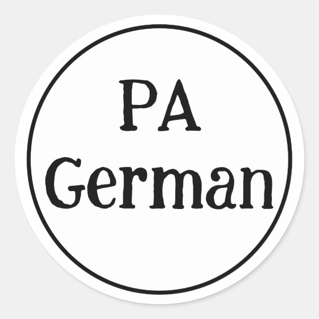 PA Deutsche runde Aufkleber (Vorderseite)