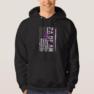 Pa eines Kriegers Epilepsie Lila Band Unterstützt Hoodie