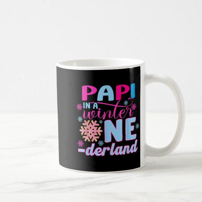 Pa In A Winter Onederland Bday Girl Sweet Snowflak Kaffeetasse (Rechts)