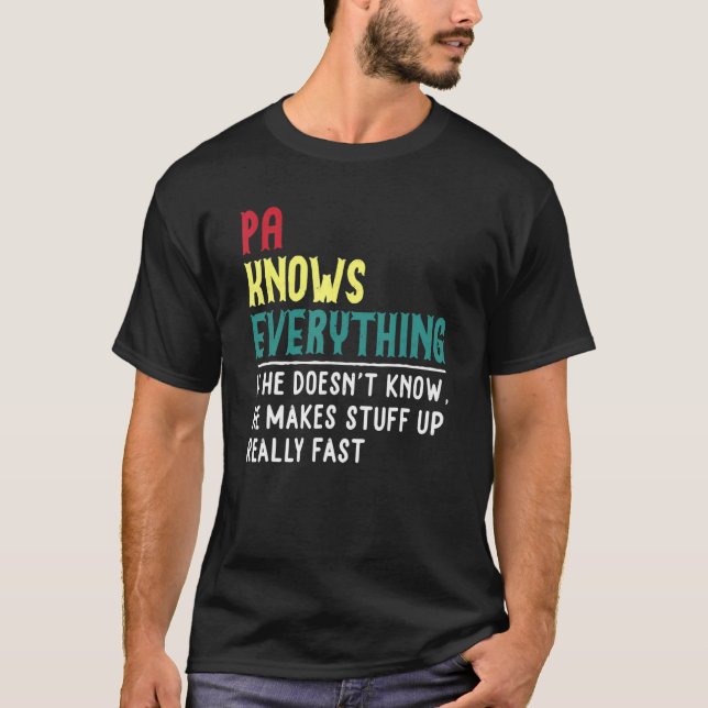 Pa Know alles Vatertag für Großvater T-Shirt (Vorderseite)