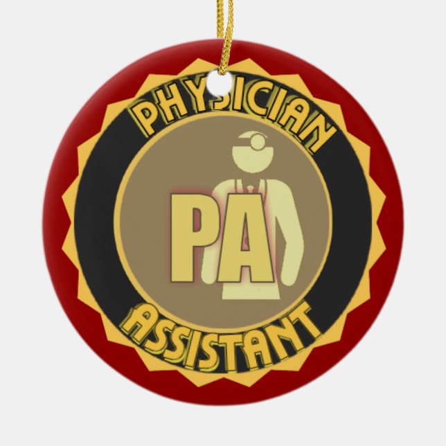 PA-LOGO-ARZT-BEHILFLICHE WEIHNACHTSverzierung Keramik Ornament (Vorne)