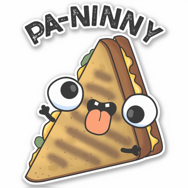 Pa-ninny Funny Panini Pun bietet eine niedliche Pa Aufkleber (Vorderseite)