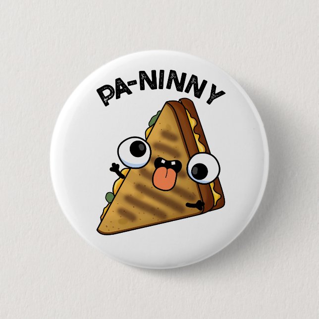 Pa-ninny Funny Panini Pun bietet eine niedliche Pa Button (Vorderseite)