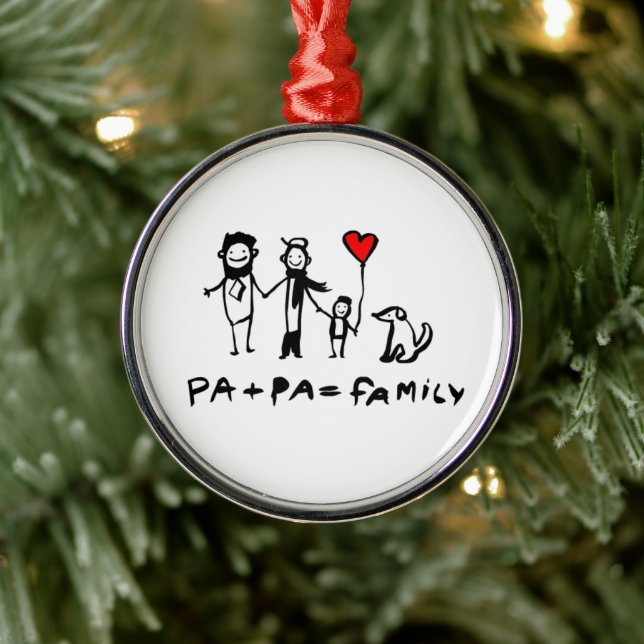 Pa + Pa = Familie Ornament Aus Metall (Baum)