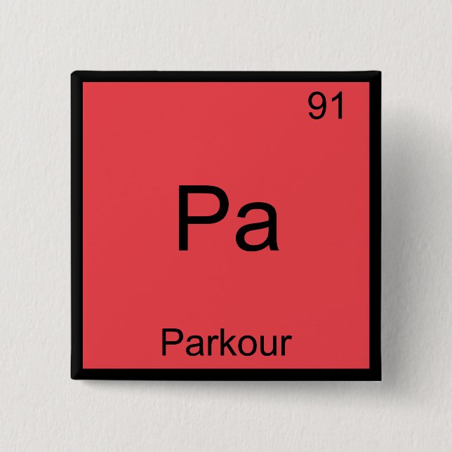 Pa - Parkour Funny Chemistry Element Symbol T-Shir Button (Vorderseite)