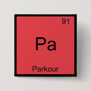 Pa - Parkour Funny Chemistry Element Symbol T-Shir Button