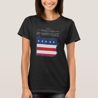 PA Pennsylvania My Happy Place USA Staaten Flaggen T-Shirt