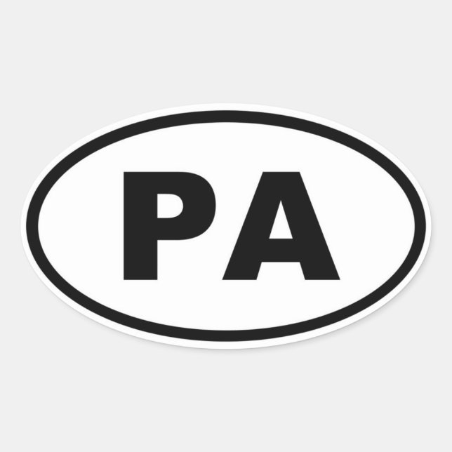PA Pennsylvania Ovaler Aufkleber (Vorderseite)