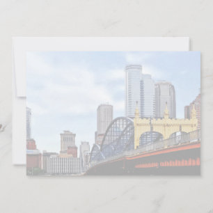 PA - Smithfield St Bridge und Pittsburgh Skyline Einladung