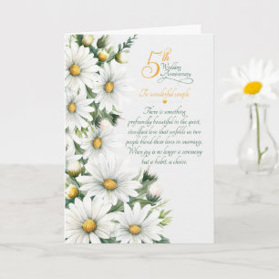 Paar 5. Hochzeitstag sentimentale Gänseblümchen Karte