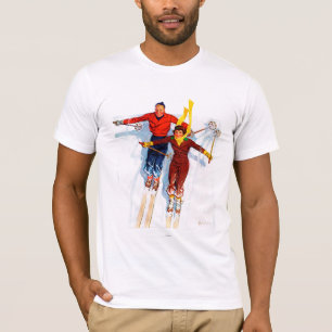Paar-Abfahrtskilauf T-Shirt
