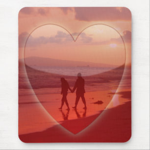 Paar am Strand Valentine Mousepad