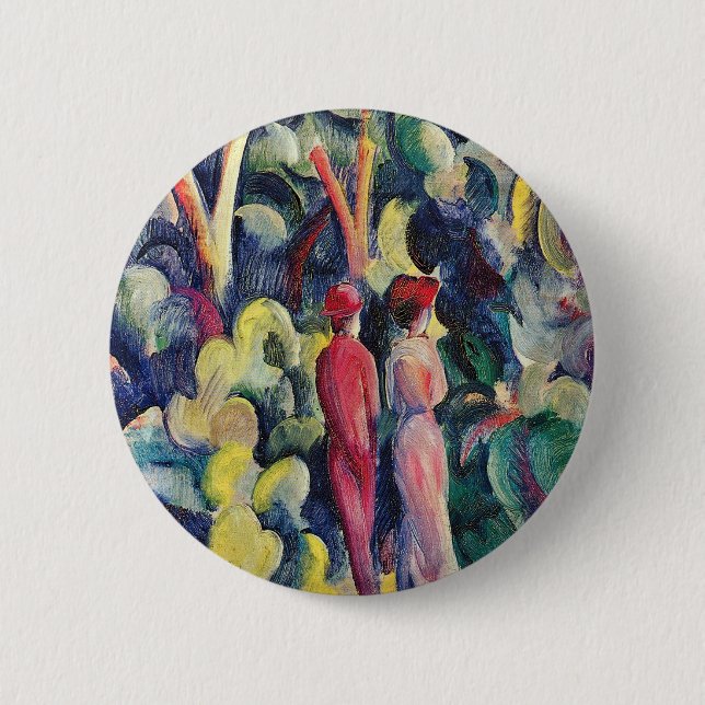 Paar auf der Forststraße von August Macke Button (Vorderseite)