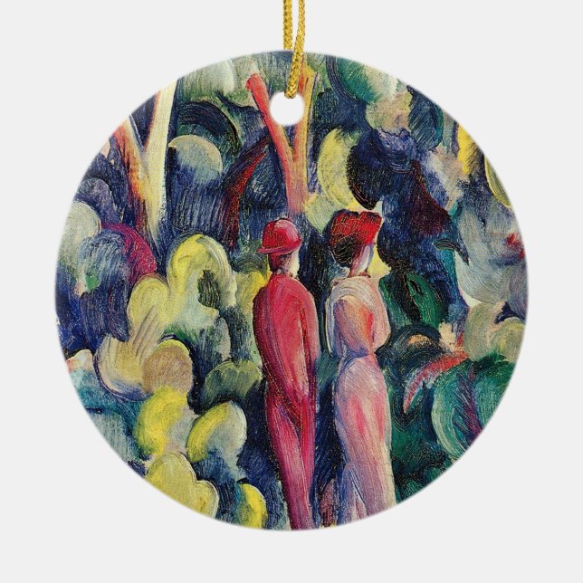 Paar auf der Forststraße von August Macke Keramikornament (Vorne)