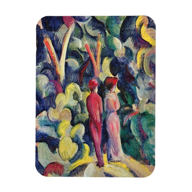 Paar auf der Forststraße von August Macke Magnet (Vertikal)
