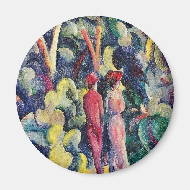 Paar auf der Forststraße von August Macke Magnet (Vorne)