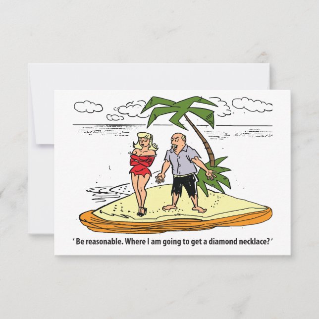 Paar auf der Wüsteninsel, Funny Save The Date (Vorderseite)