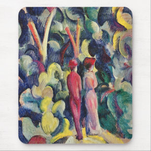 Paar auf Waldweg von August Macke Mousepad