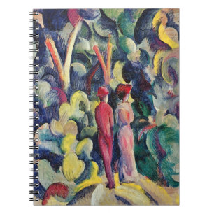 Paar auf Waldweg von August Macke Notizblock