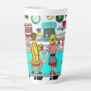 Paar aus den 1950er Jahren, das Händchen hält im D Milchtasse