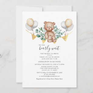 Paar Baby Duschbär Tier Eukalyptus Foliage Einladung