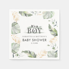 Paar Baby Duwer Jungle Tier Botanisches Papier Serviette