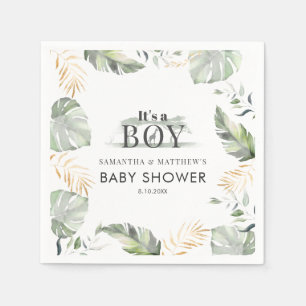 Paar Baby Duwer Jungle Tier Botanisches Papier Serviette
