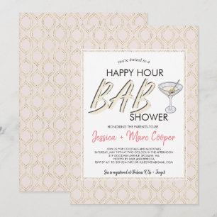 Paar-Baby-Party Happy Hour Karte