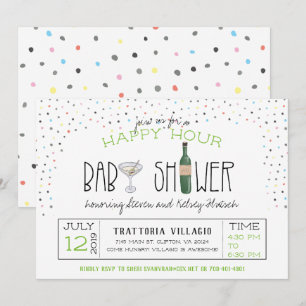 Paar Babydusche Happy Hour Einladung