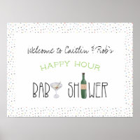 Paar Babydusche | Happy Hour Welcome Poster