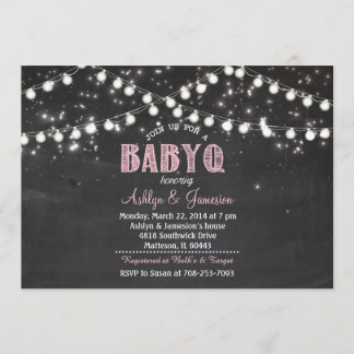 Paar BabyQ BBQ Babyparty LichterEinladung Einladung