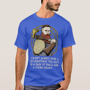 Paar Bälle und ein Valhalla Bart Funny Norse Hum T-Shirt