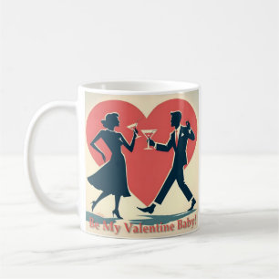 Paar beim Tanzen im Mid-Century-Valentinsgruß-Stil Kaffeetasse