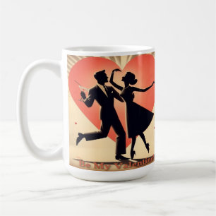 Paar beim Tanzen im Stil der Mitte des 20. Jahrhun Kaffeetasse
