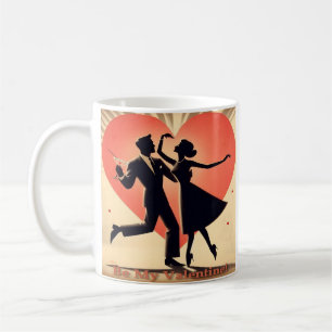 Paar beim Tanzen im Stil der Mitte des 20. Jahrhun Kaffeetasse