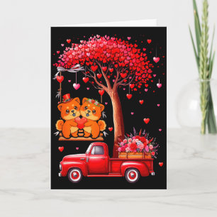 Paar Chow Chows Valentinstag-Herzen-Baum Pickup-Tr Karte