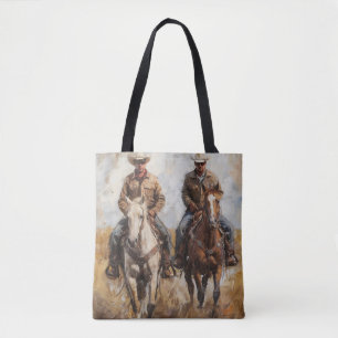Paar Cowboys bei Pferden