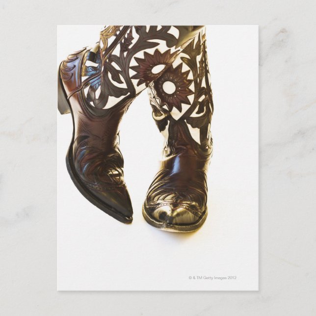 Paar Cowboyschuhe 2 Postkarte (Vorderseite)