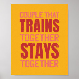 Paar, das zusammen trainiert, bleibt zusammen Gym  Poster