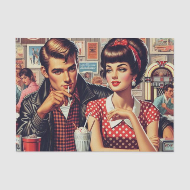 Paar der 50er Jahre Seidenpapier (Vorderseite)