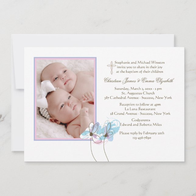 Paar der Blume Einladung zum religiösen Foto (Vorderseite)