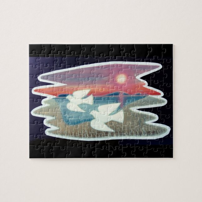 Paar der Flying-Tauben Puzzle (Horizontal)