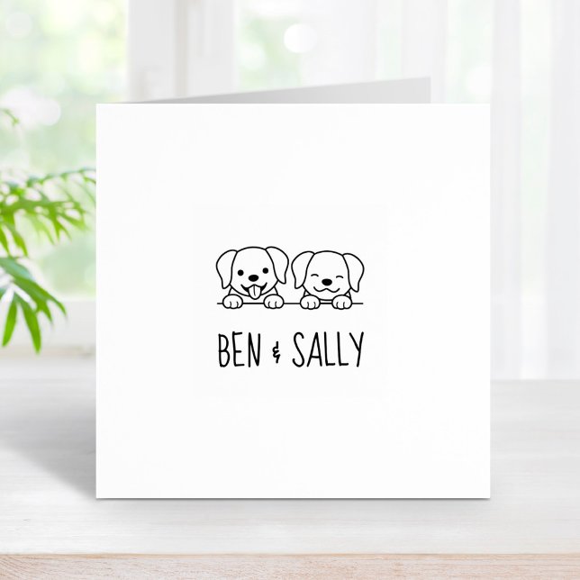 Paar der Labrador Hunde Individuelle Name Gummistempel (Von Creator hochgeladen)