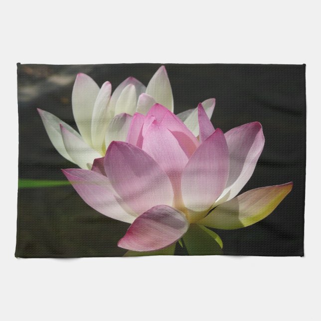 Paar der Lotus-Blume II Handtuch (Horizontal)