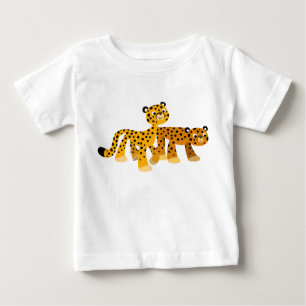 Paar der Niedlichen Cartoon Cheetahs Baby T - Shir T-shirt