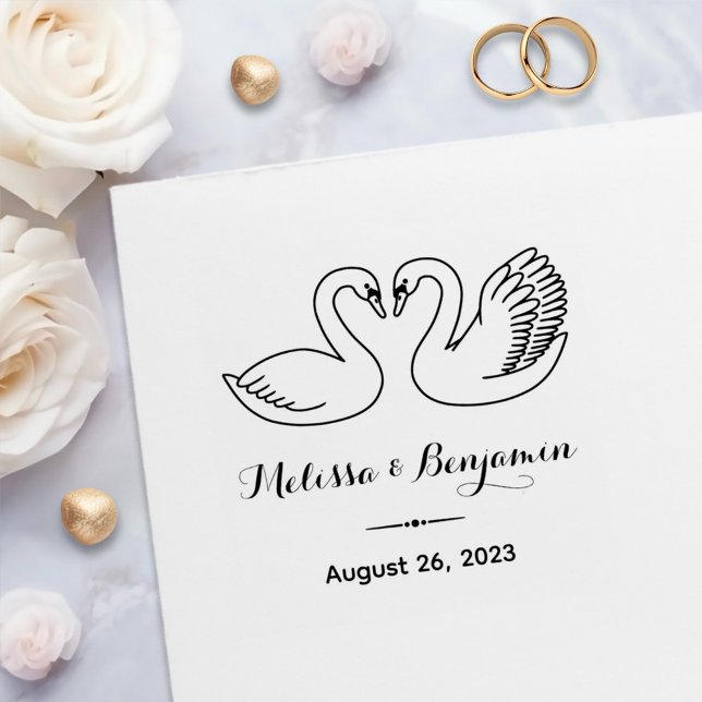 Paar der Schwäne Save the Date Hochzeitstag Permastempel (Von Creator hochgeladen)