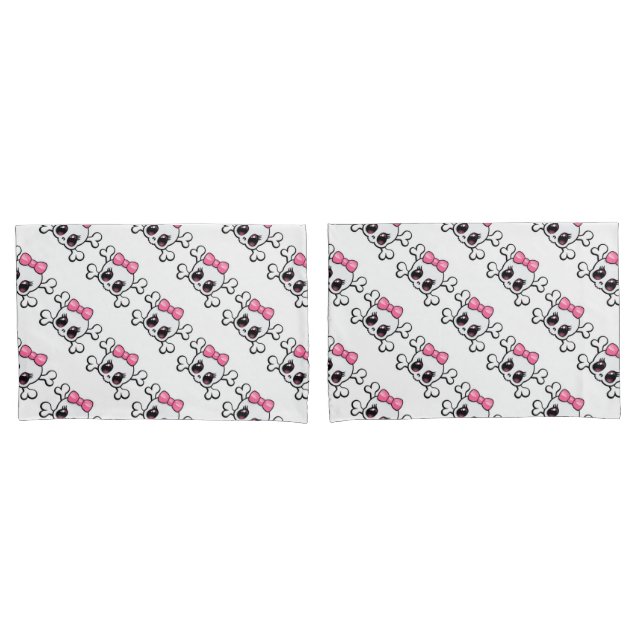 Paar der Standardgröße Pillowcases/Schädel Kissenbezug (Vorderseite-Set)