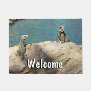 Paar der tropischen Naturfotografie von Iguanas Fußmatte