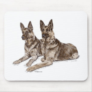 Paar deutsche Schäferhunde Mousepad