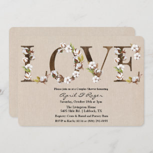 Paar Dusche Cotton Alphabet Einladung